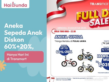 Aneka Sepeda Anak Diskon 60%+20%, Hanya Hari Ini di Transmart