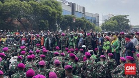 Massa Ojol Kembali Menyemut di Depan Mako Brimob Kwitang