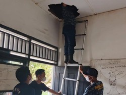 Damkar PALI Evakuasi Sarang Kelelawar di Plafon SDN 3 Tanah Abang