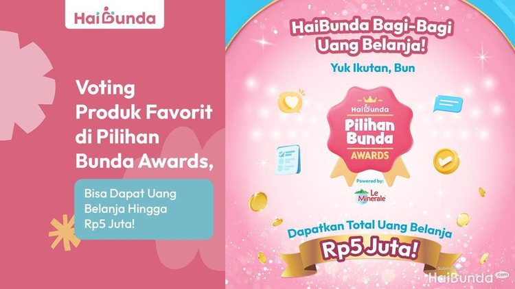 Voting Produk Favorit di Pilihan Bunda Awards, Bisa Dapat Uang Belanja Hingga Rp5 Juta!