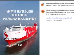 Kapal VinFast Berlabuh di Indonesia, Angkut Ribuan Mobil Listrik