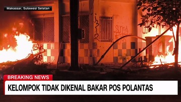 VIDEO: Kelompok Tidak Dikenal Bakar Pos Polantas