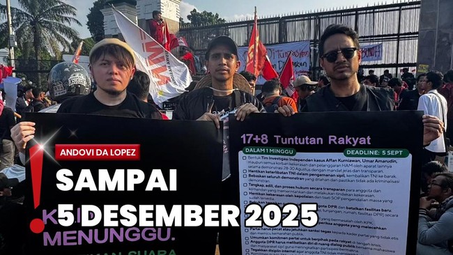 Andovi Da Lopez Suarakan Tuntutan 17+8, Kasih Pemerintah Deadline