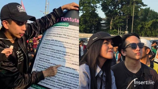 Bareng Andovi dan Jovi, Massa Padati Gedung DPR RI Protes Status Nonaktif Anggota Dewan Akal-akalan