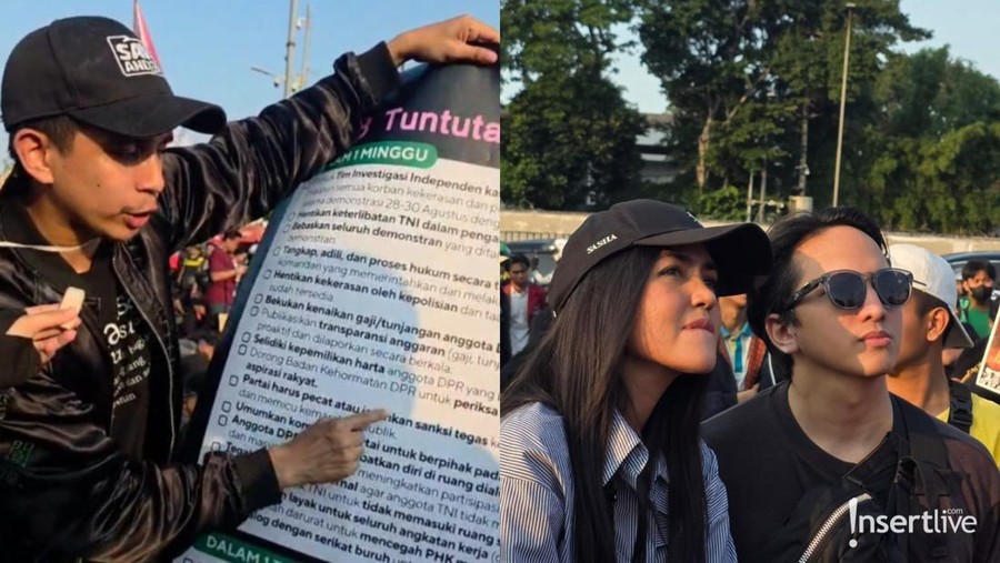 Demo di DPR RI - insertlive.com Sejumlah selebriti dan massa padati DPR RI untuk demo