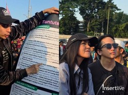 Bareng Andovi dan Jovi, Massa Padati Gedung DPR RI Protes Status Nonaktif Anggota Dewan Akal-akalan