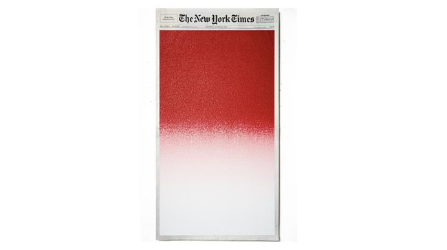 Seorang seniman Jepang membuat karya seni kover untuk New York Times berupa lukisan merah putih dalam rangka menyoroti aksi demonstrasi di Indonesia.