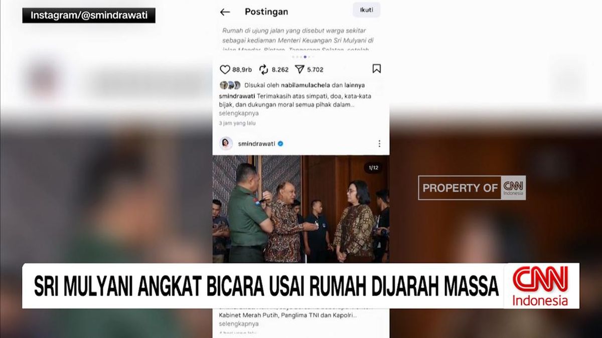 VIDEO: Sri Mulyani Angkat Bicara Usai Rumah Dijarah Massa