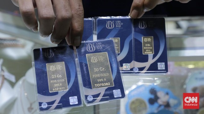 Harga emas Antam kembali mencetak rekor hari ini, dijual di situs resmi Sahabat Pegadaian Rp2.411.000 per gram.
