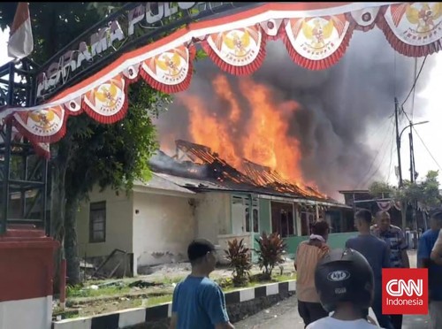 Asrama Polsek Serpong yang Terbakar dalam Kondisi Kosong