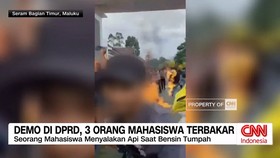 VIDEO: Demo di DPRD, 3 Orang Mahasiswa Terbakar