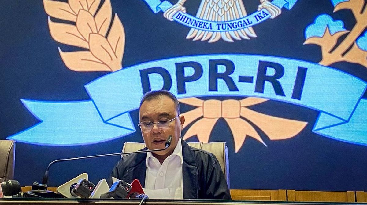 Momen Dasco Sambut Sjafrie Sjamsoeddin di DPR