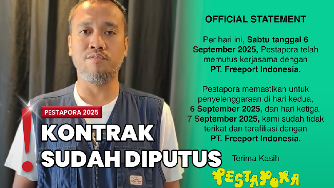 Pestapora Minta Maaf Kerja Sama Freeport, Sejumlah Band Pilih Mundur