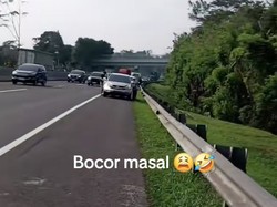 Viral Ban Mobil Bocor Massal di Tol Cipularang