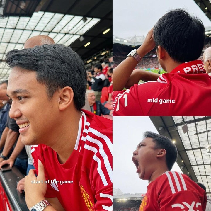 <p>Dalam unggahan ini, Namira juga membagikan potret ekspresif suaminya saat menonton pertandingan sepak bola ini, Bunda. Perasaan Audi tampaknya campur aduk saat melihat langsung para idolanya bertanding di lapangan hijau. [Foto: Instagram @namiradjani]</p>