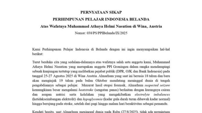 Mahasiswa RI Meninggal Diduga saat Dampingi Pejabat ke Austria