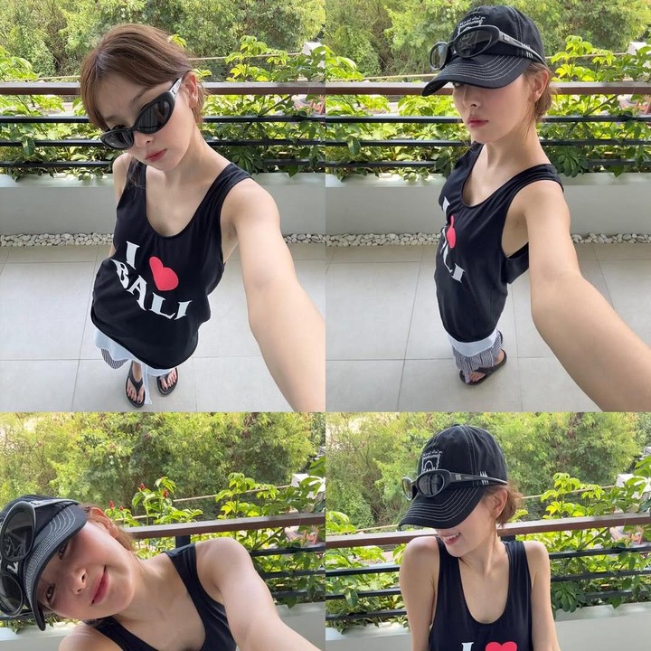 <p>Siapa sangka? Ternyata Seulgi juga membeli baju dengan tulisan &ldquo;I Love Bali&rdquo;. Bahkan, ia mengunggah foto tersebut dengan memperlihatkan gayanya yang kece menggunakan kacamata hitam dan topi.&nbsp;(Foto: Instagram@hi_sseulgi)</p>