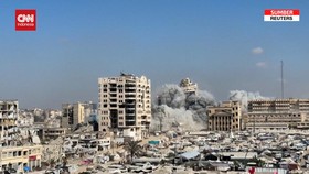 VIDEO: Gedung di Gaza Rata dengan Tanah Dirudal Israel