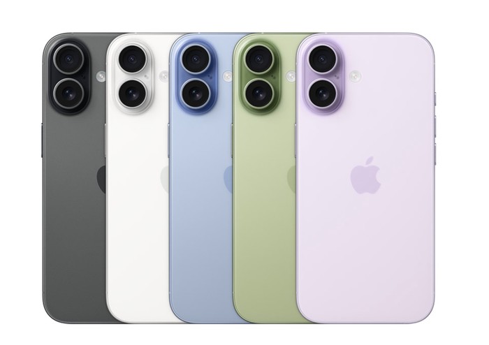 Varian warna iPhone 17, yaitu Black, White, Mist Blue, Sage, Lavender. Model ini menggunakan A19 chip terbaru.