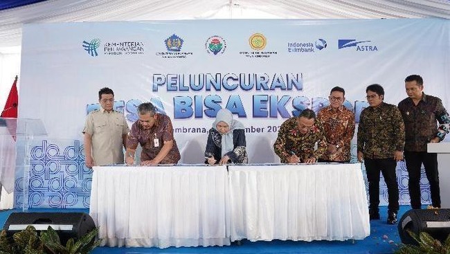 Pemerintah meluncurkan Program Desa BISA Ekspor di Jembrana, Bali, untuk dorong desa jadi motor ekspor nasional dengan menggali potensi produk lokal.