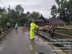 Sungai Yeh Ho Meluap, Jalan Penghubung Kecamatan Tabanan-Kediri Lumpuh