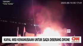 VIDEO: Kapal Misi Kemanusiaan Untuk Gaza Diserang Drone