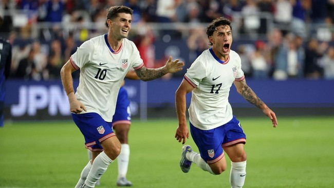 Timnas Amerika Serikat mengalahkan Jepang dalam laga uji tanding di Stadion Lowercom Field, Columbus, Ohio, Rabu (10/9) pagi waktu Indonesia.
