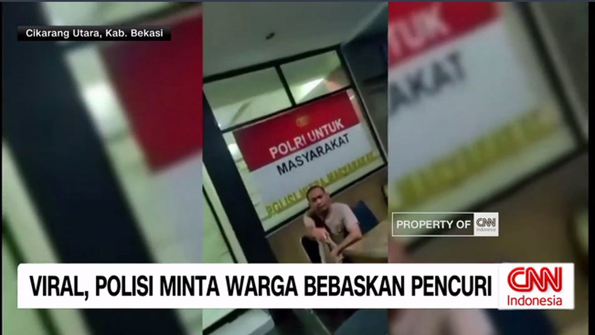 VIDEO: Viral Polisi di Bekasi Minta Warga Bebaskan Pencuri