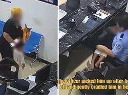 Haru! Kisah Pengantar Makanan Titip Anak ke Polisi Saat Hujan Deras