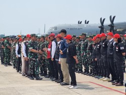 Satgas Garuda Merah Putih Tiba di RI Usai Kirim 91 Ton Logistik ke Gaza