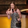 LOS ANGELES, CALIFORNIA - SEPTEMBER 14: Hannah Einbinder accepts the Outstanding Supporting Actress in a Comedy Series award for "Hacks" onstage during the 77th Primetime Emmy Awards at Peacock Theater on September 14, 2025 in Los Angeles, California