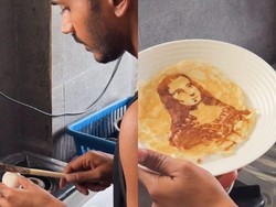 Keren! Pria Ini Buat Lukisan Mona Lisa di Atas Telur Dadar