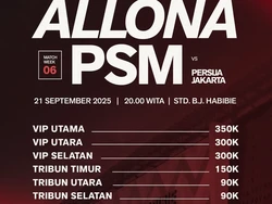 Penjualan Tiket PSM Vs Persija Dibuka, Cek Harga dan Cara Belinya