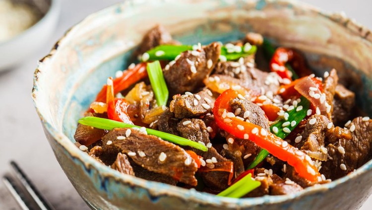 Ilustrasi daging teriyaki Ilustrasi daging teriyaki