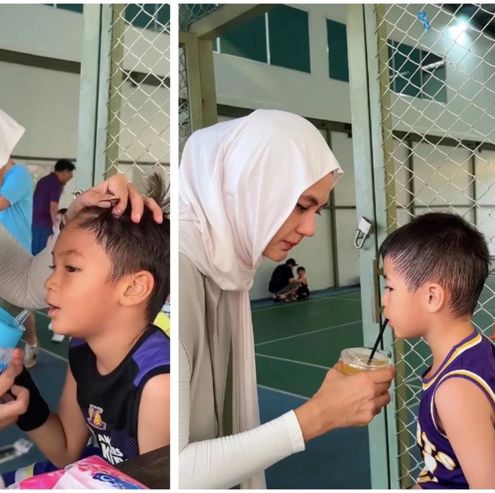 <p>Selain mengantar dan menjemput ke sekolah, Paula juga mendampingi kedua putranya latihan basket. Putra sulungnya Kiano tampak sudah lebih mandiri untuk bermain basket, sedangkan Kenzo masih perlu didampingi oleh Paula untuk melakukan aktivitas fisik ini. (Foto: Instagram @paula_verhoeven)</p>