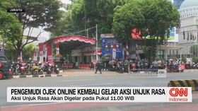 VIDEO: Pengemudi Ojek Online Kembali Gelar Aksi Unjuk Rasa