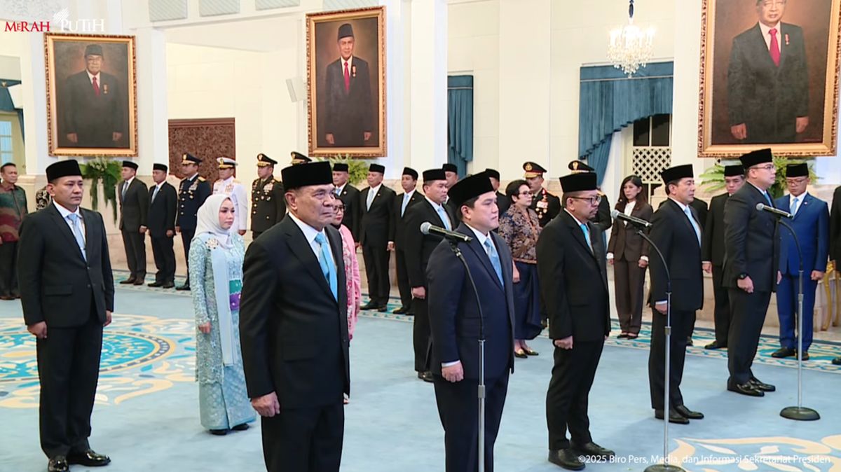 Daftar Lengkap Menteri, Wamen dan Pejabat Dilantik Prabowo Hari Ini