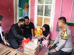 Polres Soetta Beri Bantuan Balita Penderita TBC dan Stunting di Tangerang