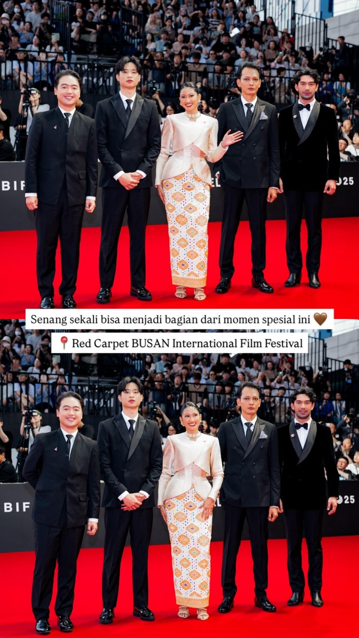 Arya Ibrahim, Devano Danendra, Fedi Nuril, Reza Rahadian dan Claresta Taufan hadir di red carpet BIFF 2025. Mereka mewakilkan film Pangku.