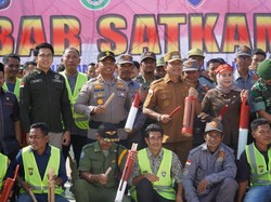 Apel Akbar Satkamling Perkuat Peran Masyarakat Jaga Malam di Rohul