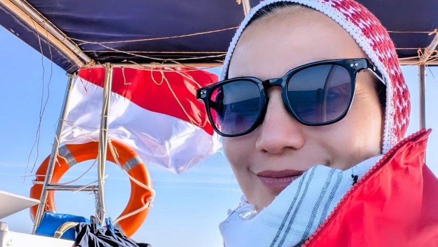 Wanda Hamidah Wanda Hamidah dan tim kembali berlayar menuju Gaza usai kapal terdampar di Kelibia.