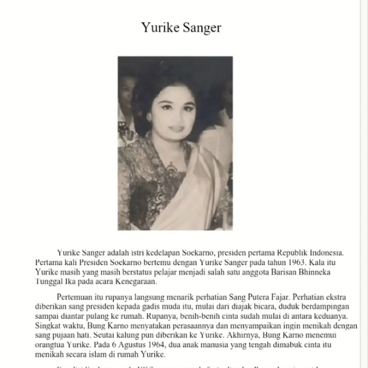 Yurike Sanger