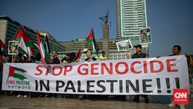 FOTO: Aksi Bela Palestina di CFD Bundaran HI Jakarta