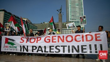 FOTO: Aksi Bela Palestina di CFD Bundaran HI Jakarta