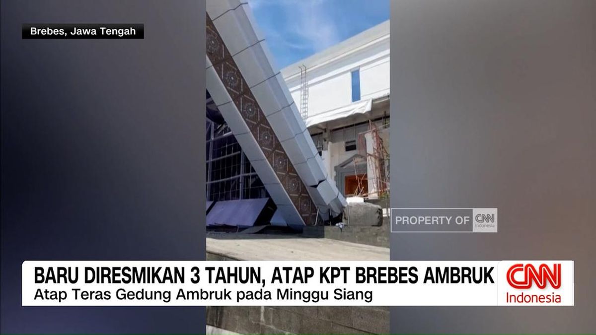 VIDEO: Baru Diresmikan 3 Tahun, Atap KPT Brebes Ambruk