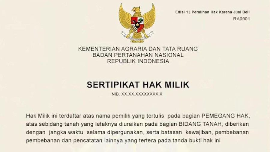 Sertifikat tanah elektronik