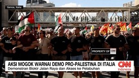 VIDEO: Aksi Mogok Warnai Demo Pro-Palestina di Italia