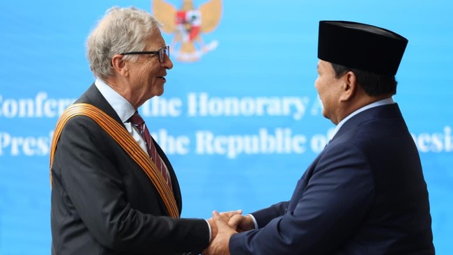 Presiden Prabowo Subianto mengungkap pendiri Microsoft Bill Gates telah menggelontorkan bantuan Rp8 triliun untuk Indonesia.