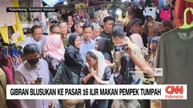 VIDEO: Gibran Blusukan Ke Pasar 16 Ilir Makan Pempek Tumpah
