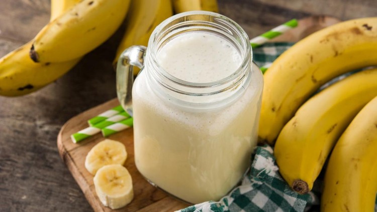 Ilustrasi susu dan pisang Ilustrasi susu dan pisang